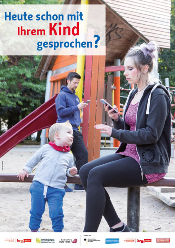 Vous avez déjà parlé à votre enfant aujourd'hui? - Affiche d'une campagne allemande A3 ('Heute schon mit Irhem Kind gesprochen?')