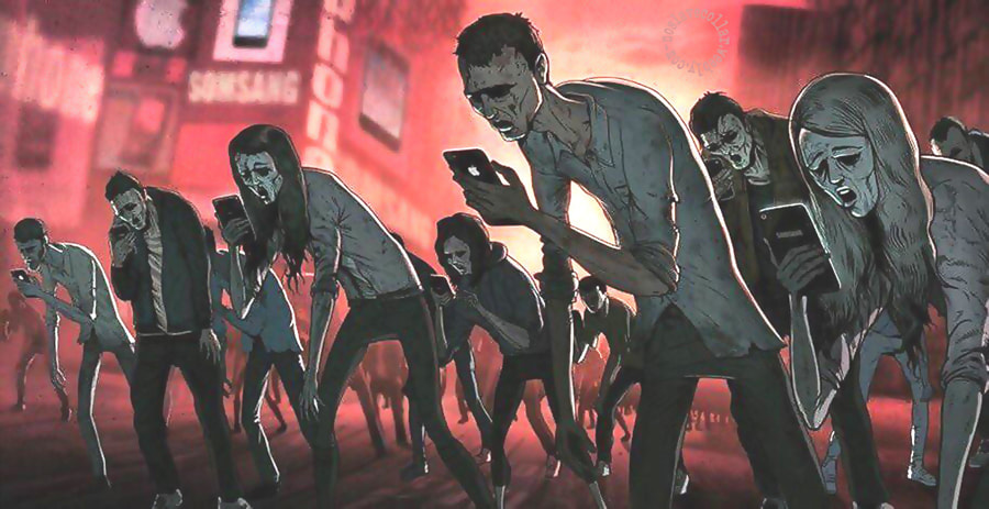 L'invasion des zombies du téléphone portable