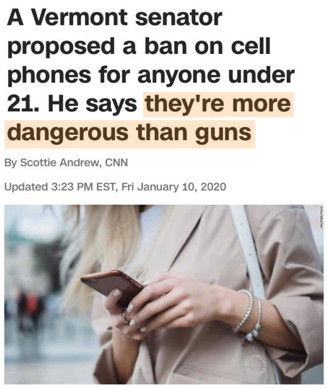 Un sénateur du Vermont a proposé d'interdire les téléphones portables aux moins de 21 ans. Selon lui, ils sont plus dangereux que les armes à feu.