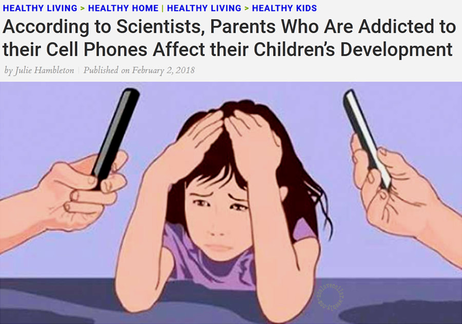 Selon les scientifiques, les parents accros à leurs téléphones portables affectent le développement de leurs enfants.