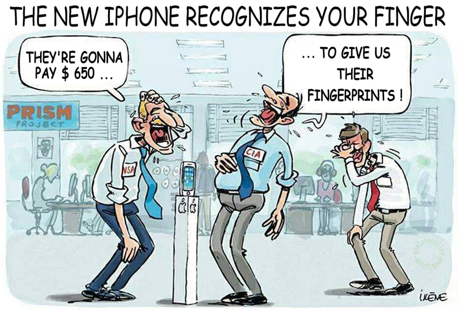 Le nouvel IPhone reconnaît votre doigt -Ils vont payer 650 dollars... pour nous donner leurs empreintes digitales!