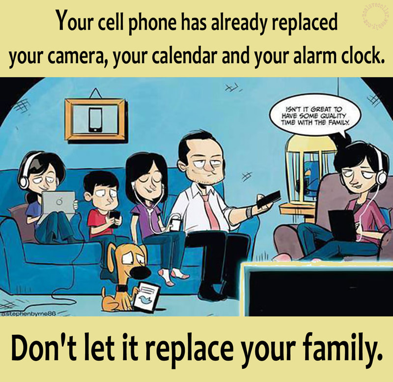 Votre téléphone portable a déjà remplacé votre appareil photo, votre calendrier et votre réveil. Ne le laissez pas remplacer votre famille.