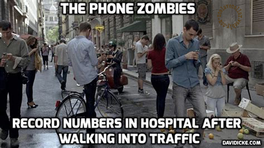 Les zombies du téléphone - un nombre record d'hospitalisés après qu'ils aient marché dans la circulation