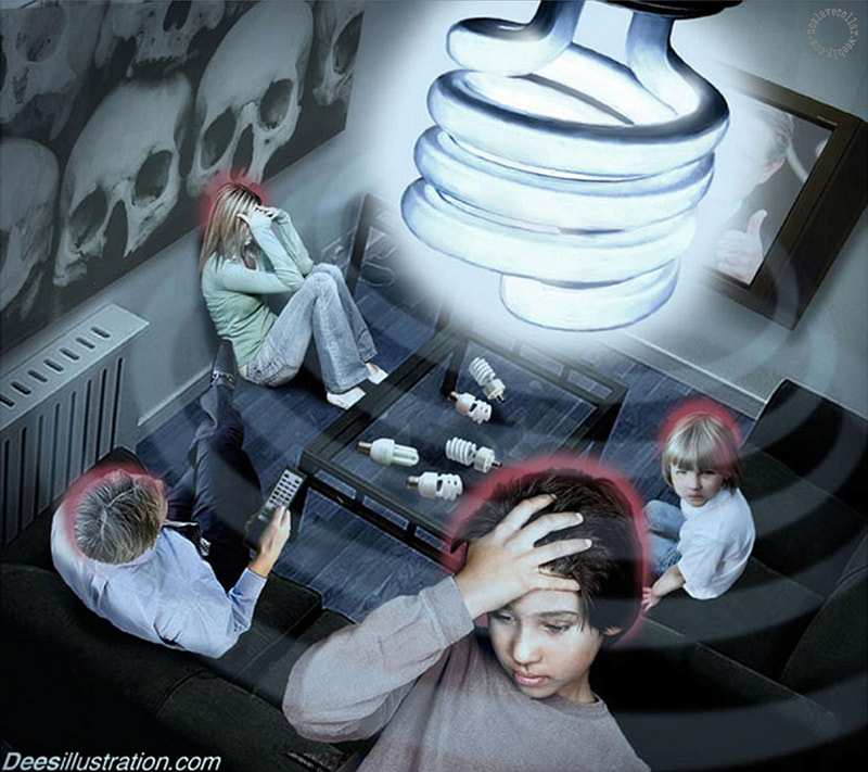 Les ampoules dites "économiques" émettent énormément de rayonnements électromagnétiques - œuvre de David Dees