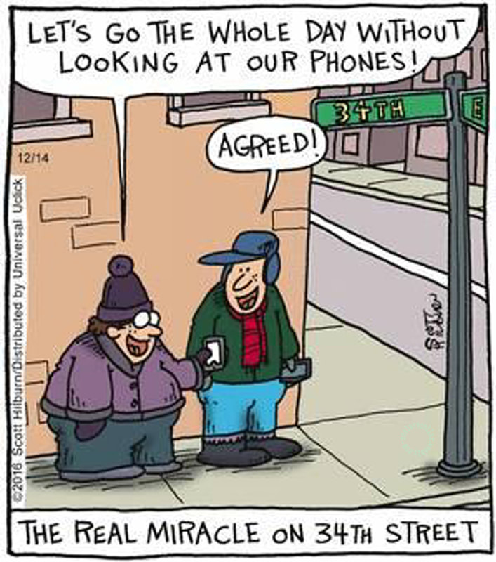 Le vrai 'Miracle sur la 34ème Rue': "-Passons une journée entière sans regarder nos téléphones -D'accord!"