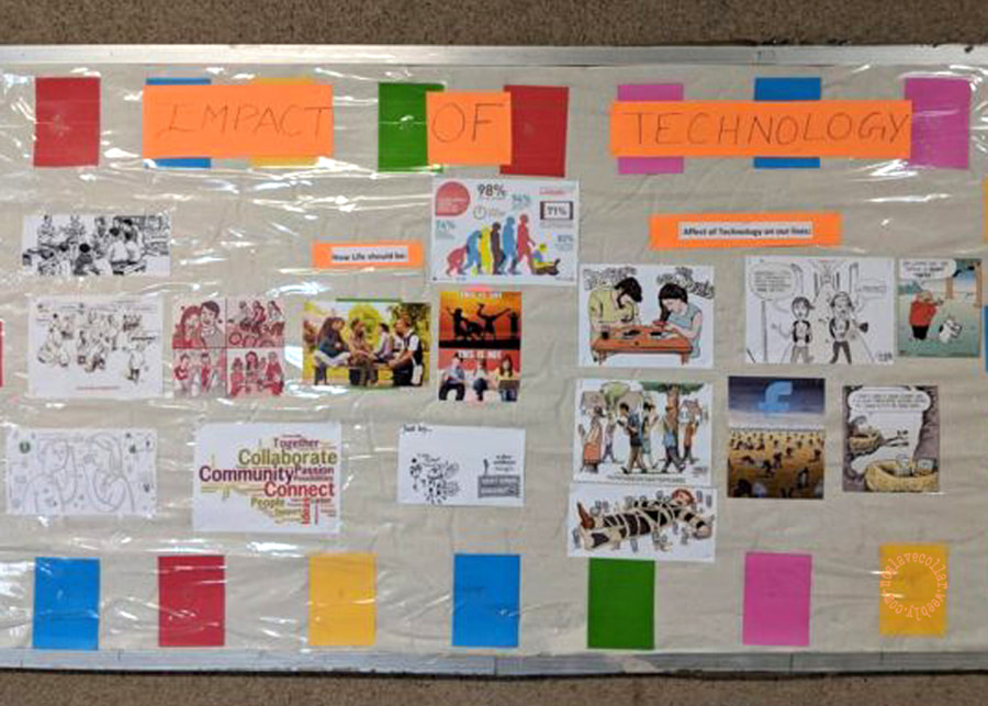 Tableau d'affichage à l'école: "Impact de la technologie" - Certaines de ces images sont exposées ici!