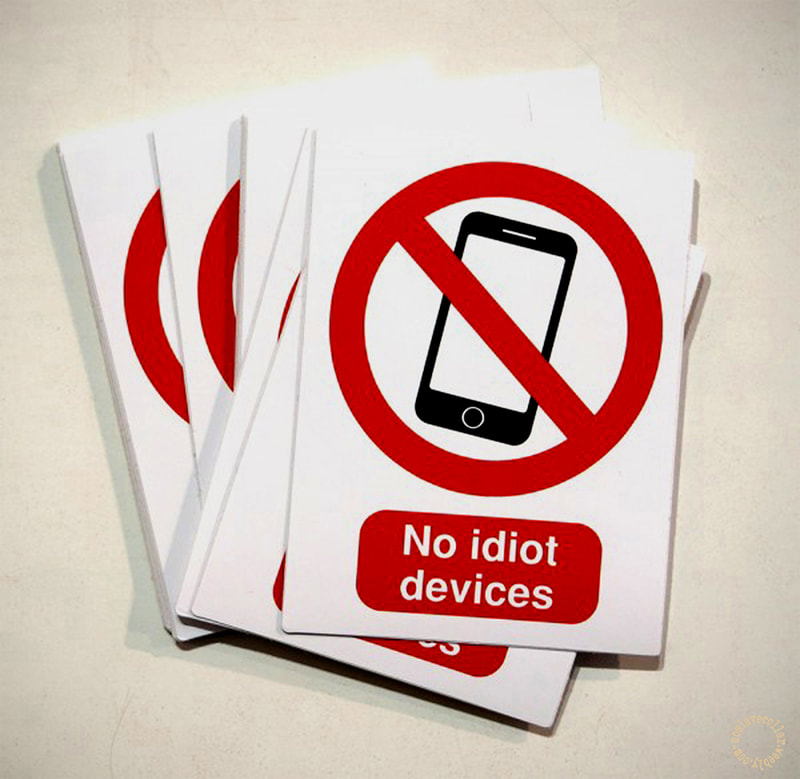 Pas d'appareils idiots ("idiotphones"!) - autocollants