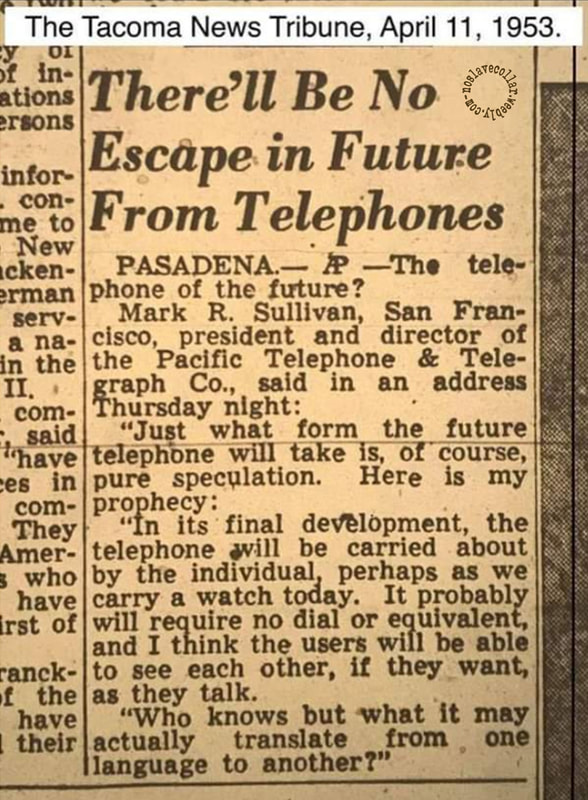 The Tacorna News Tribune, 11 avril 1953: "À l'avenir, il ne sera pas possible d'échapper aux téléphones."